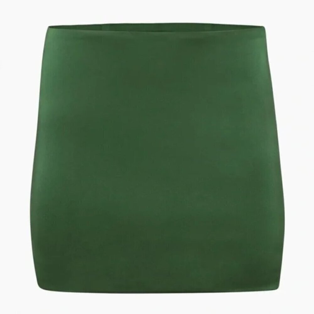 Aritzia Sunday Best Rocoo Satin Mini Skirt In Nature Green Size 6